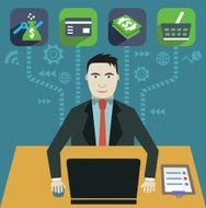 Flat concept of internet marketing