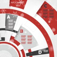red christmas infographic template from rings