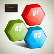 abstract 3d hexagonal columns infographics