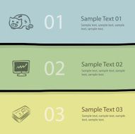 three steps business vector layout