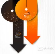 Colorful paper arrows on white background Vector template for infographics