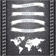 World map Vector on jeans label