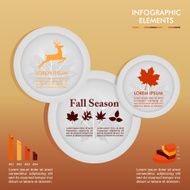 Fall season Infographics template with graphic information icons elements composition