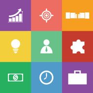 business icon set flat design