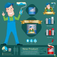 Painter infograopics Vector illustration