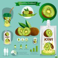 Vector illustration Kiwi fruits package infographics