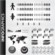Black and white infographic set N6