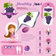 Grape juice infographics vector illustration