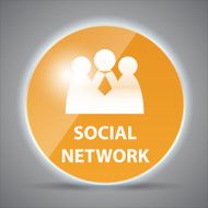 Shine glossy computer icon social network vector illustration