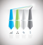 Infographic option element with tie and clip