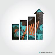 Minimal style Business Graph Concept Illustration N2