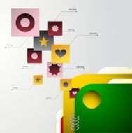 Folded icons with legend lines