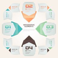 Modern Origami Style Number Options Infographic Illustration N2