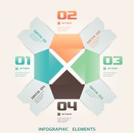 Modern Origami Style Number Options Infographic Illustration N4