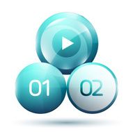 Glossy round cyan infographic design