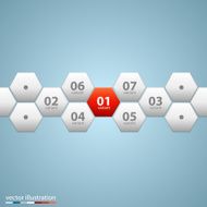 Infographic design with hexagons N2