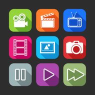 flat icons for web and mobile applications with creative industry N2