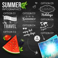 Abstract summer infographics poster with watermelon strawberry N3