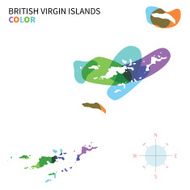 Abstract vector color map of British Virgin Islands with transparent