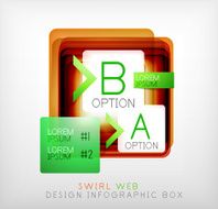 Vector square geometric shaped web design boxes N4