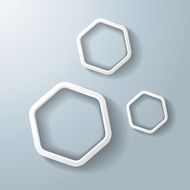 Three White Hexagon Rings