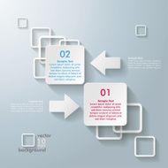 White Rectangle Squares 2 Options Arrows