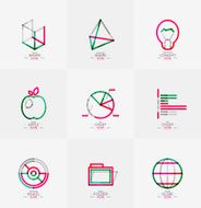 Minimal thin line design web icon set N26