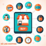 On-line shopping infographic background N3