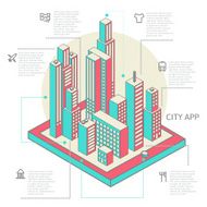 infographic made of colorful buildings N2
