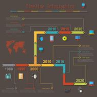 Infographic report templates in flat business elements