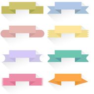 Modern colored ribbons and banners