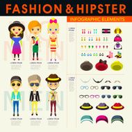 stylish and hipster&#039;s people infographics N2