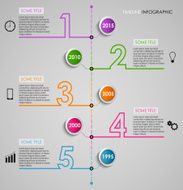 Timel ine info graphic colored number design template