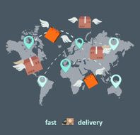 Fast delivery business concept in flat style