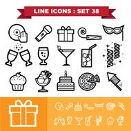 Party line icons set 38 N2