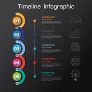 Long Shadow Design clean number timeline template graphic or web N6