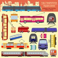 Public transportation infographics Tram trolleybus subway N5