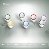 World map with pointer marks Infographic for business design and N6