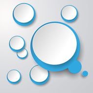 Blue White Thought Bubble With Circles 2