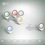 World map with pointer marks Infographic for business design and N7
