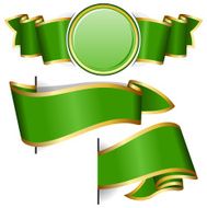Green round frame with ribbon N2