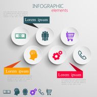 vector set of abstract 3d paper infographic elements for print N13