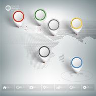 World map with pointer marks Infographic for business design and N8