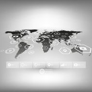 World map in perspective infographic vector template for business design N5