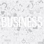 Decorative elements of the word business Business doodles N2