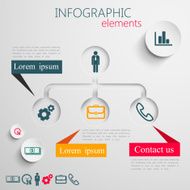 vector set of abstract 3d paper infographic elements for print N15