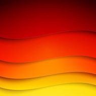 Abstract red orange and yellow paper wave shapes background