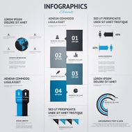 Big set of infographic elements Flat style Vector
