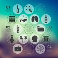 medical infographic with unfocused background N48