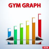 Background of barbell and diagram achieving